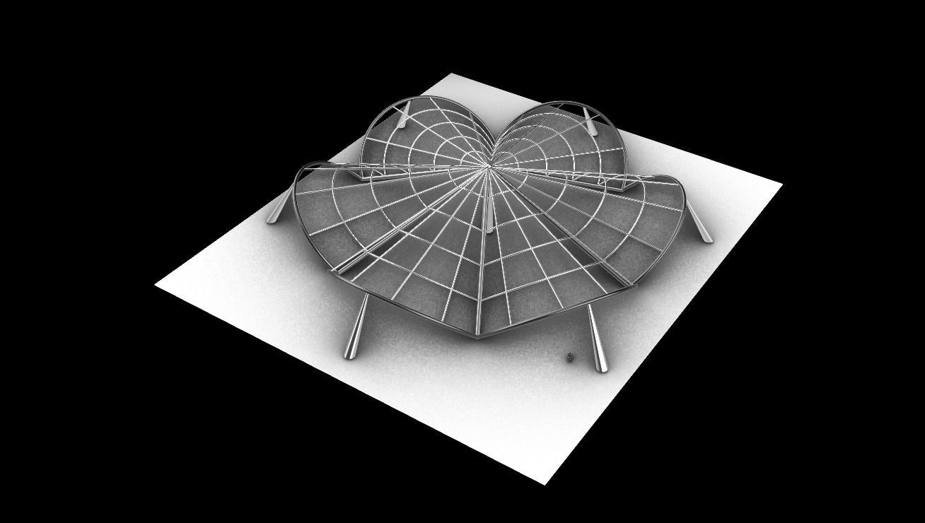 Architectural Pavilion Structure 6 sides 3D model_14