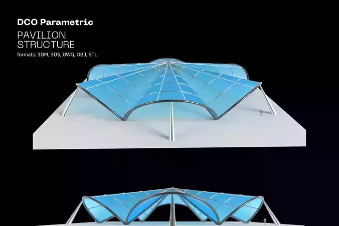 Architectural Pavilion Structure 6 sides 3D model