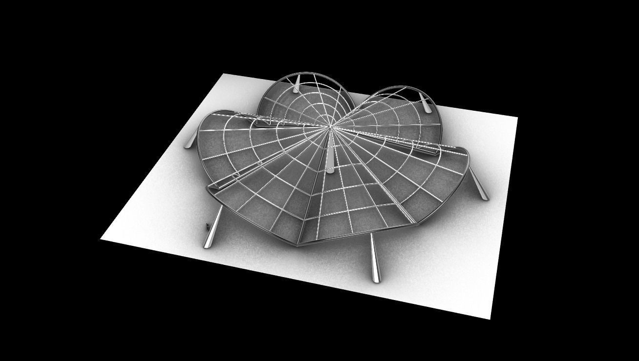 Architectural Pavilion Structure 6 sides 3D model_16