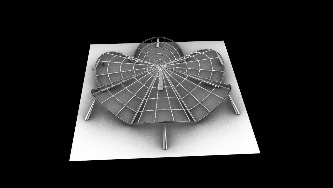 Architectural Pavilion Structure 6 sides 3D model_18