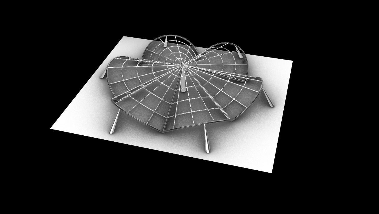 Architectural Pavilion Structure 6 sides 3D model_21