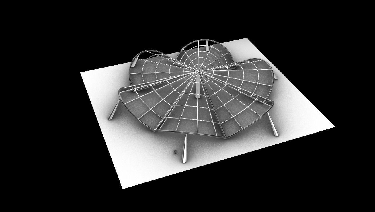 Architectural Pavilion Structure 6 sides 3D model_15