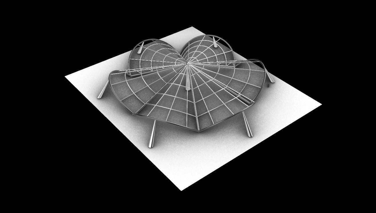 Architectural Pavilion Structure 6 sides 3D model_22
