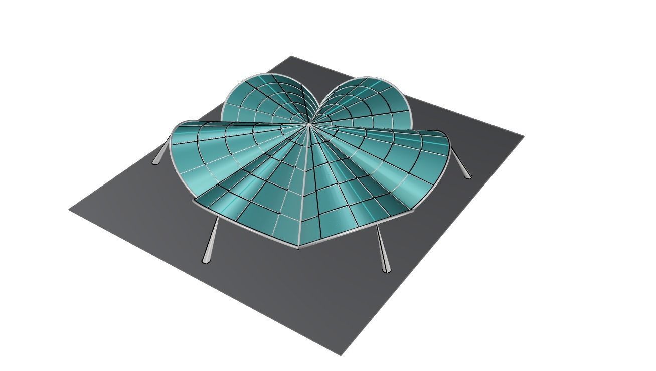 Architectural Pavilion Structure 6 sides 3D model_29