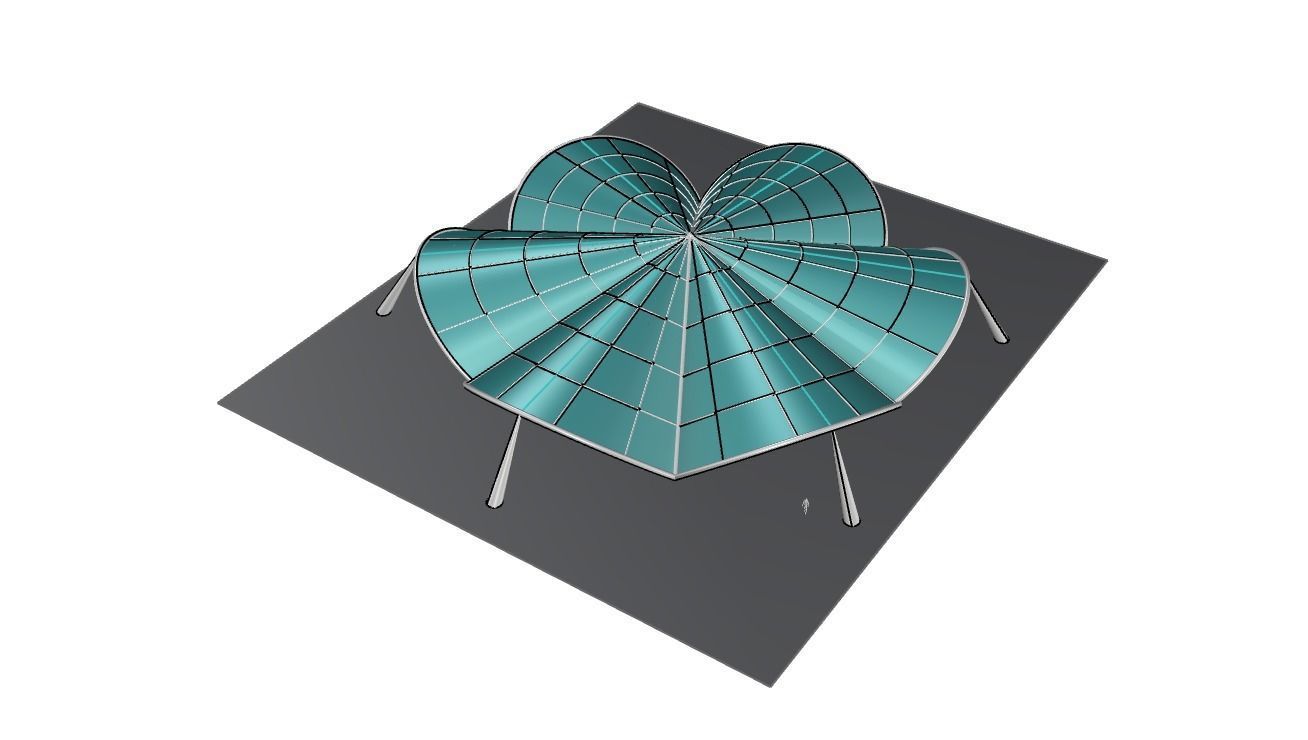 Architectural Pavilion Structure 6 sides 3D model_24