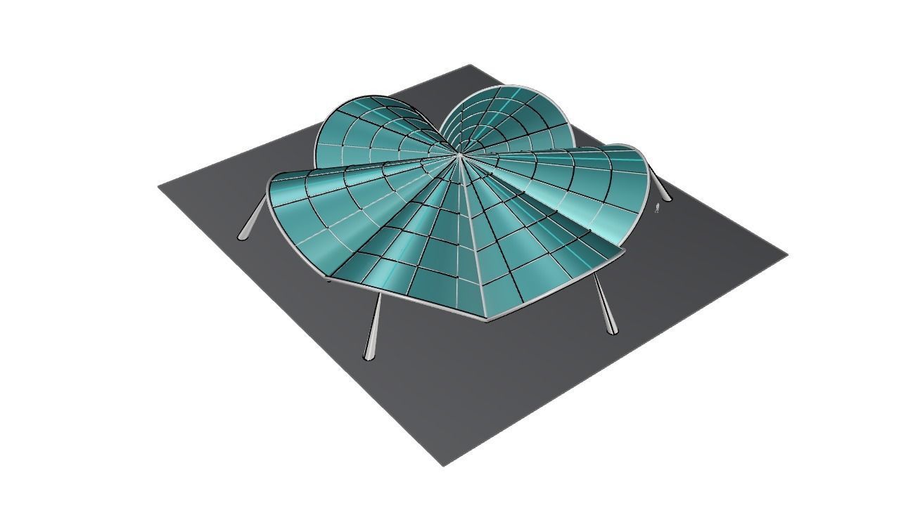 Architectural Pavilion Structure 6 sides 3D model_32