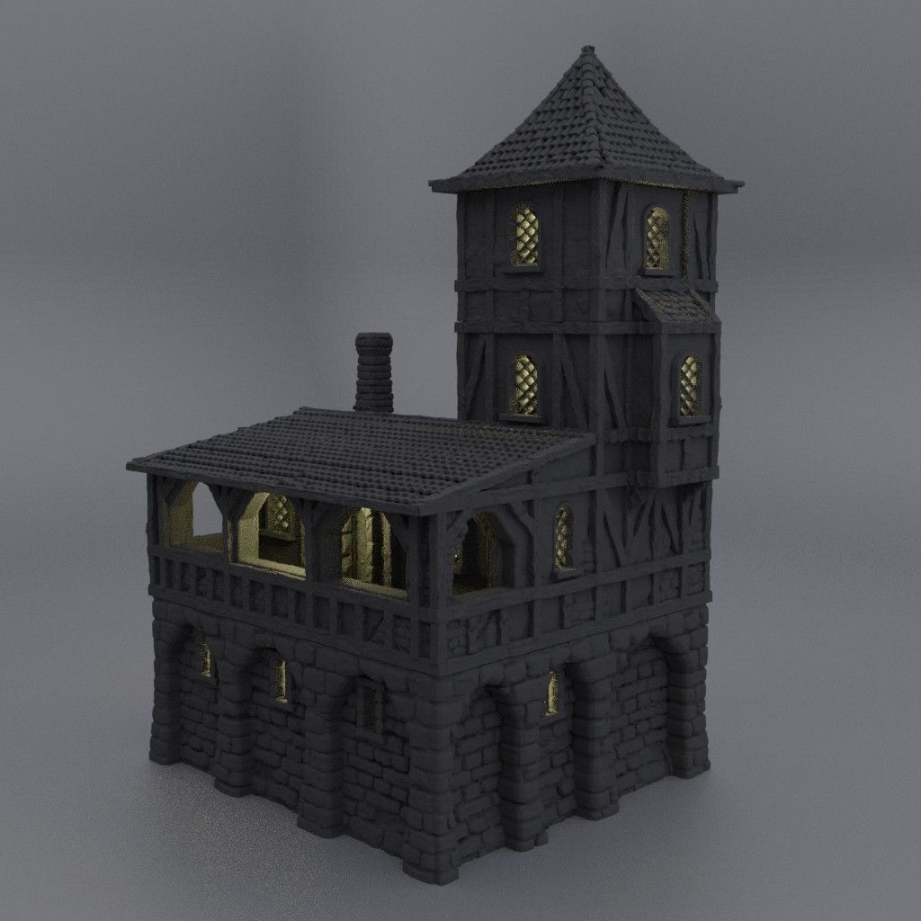 Small Village Prison Tabletop Terrain 28 mm 3D print model_2