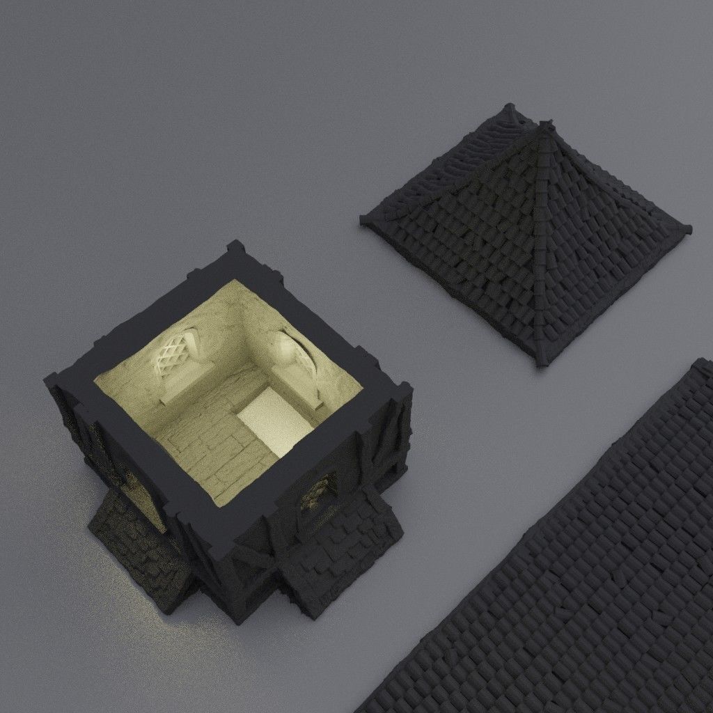 Small Village Prison Tabletop Terrain 28 mm 3D print model_8