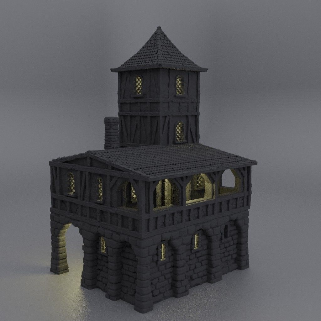 Small Village Prison Tabletop Terrain 28 mm 3D print model_3