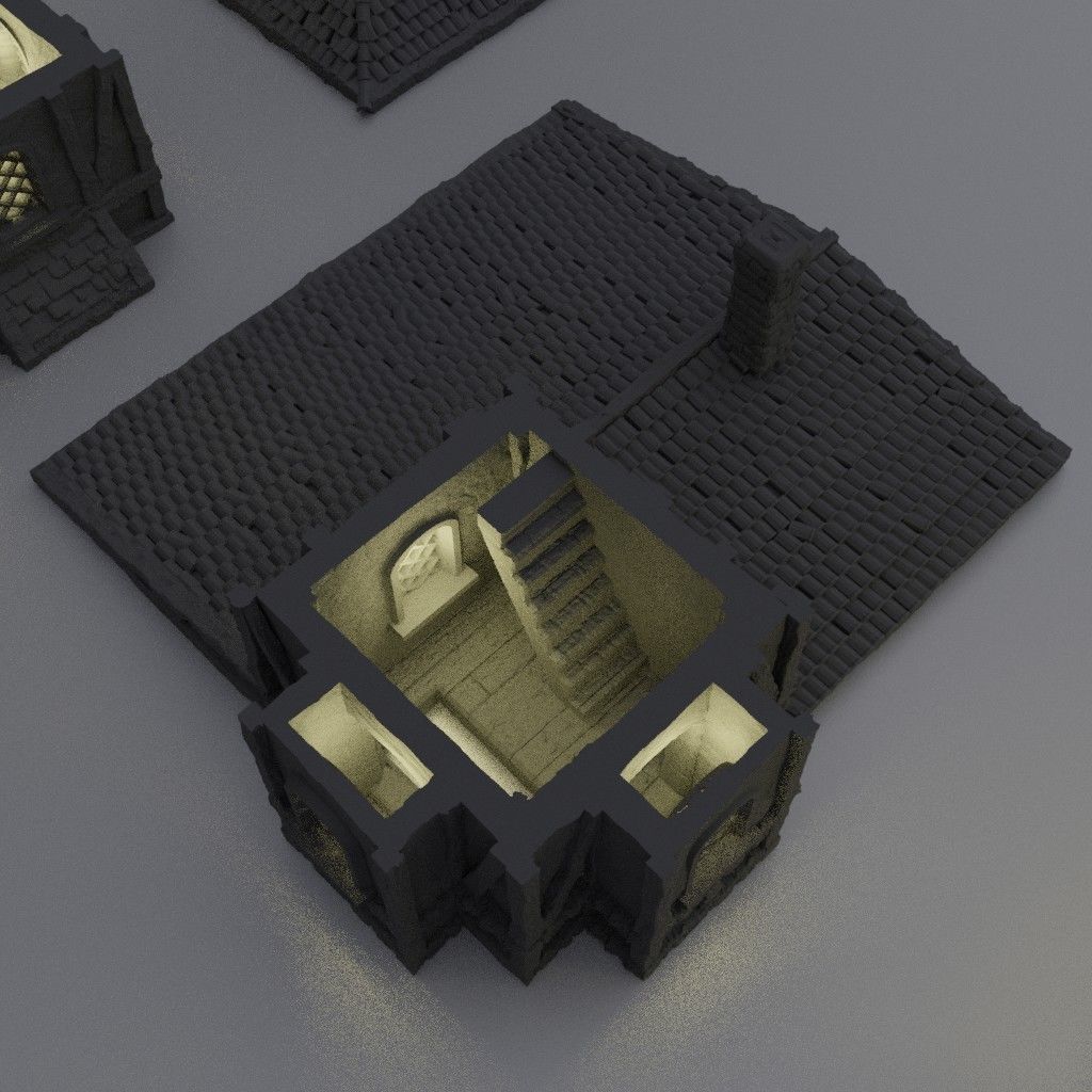 Small Village Prison Tabletop Terrain 28 mm 3D print model_7