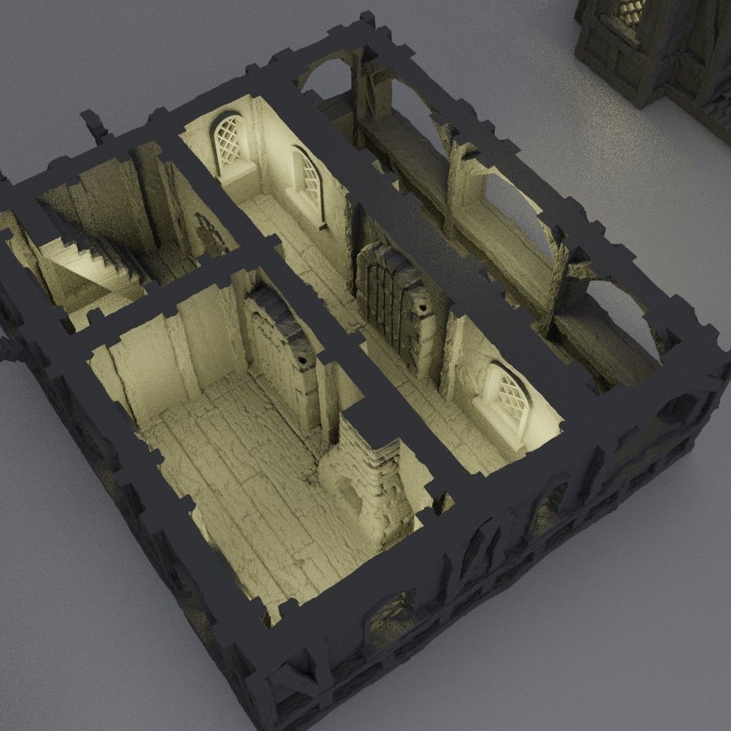 Small Village Prison Tabletop Terrain 28 mm 3D print model_6
