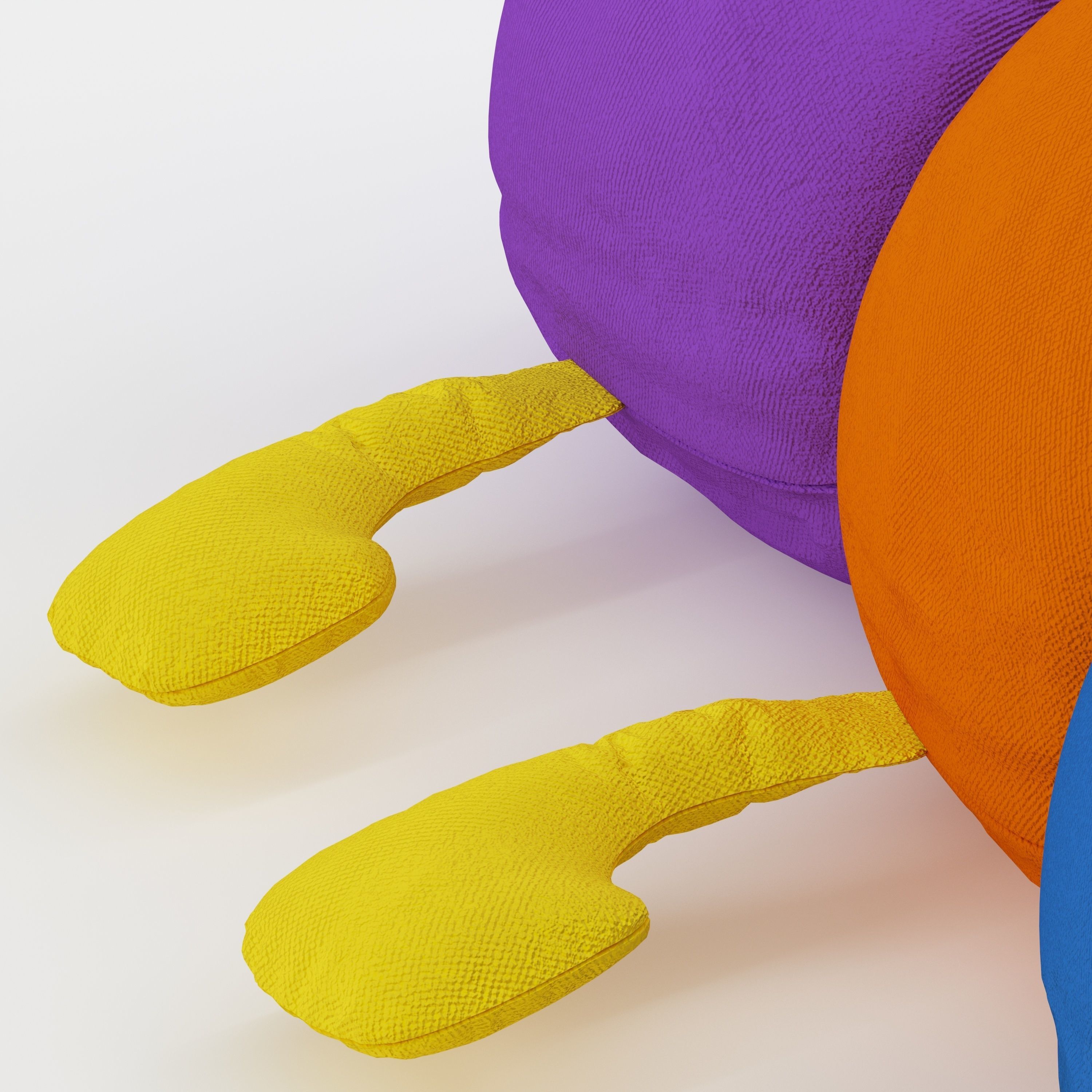Fluffy Caterpillar Soft Toy 3D model_9