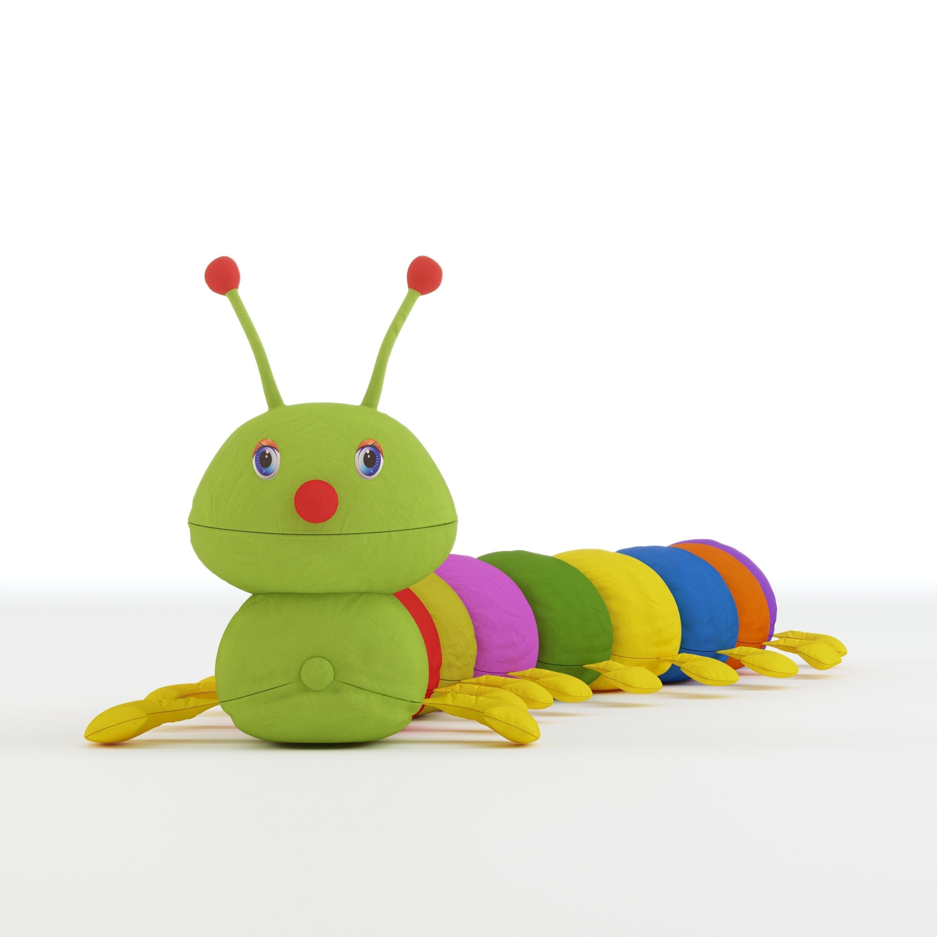 Fluffy Caterpillar Soft Toy 3D model_5