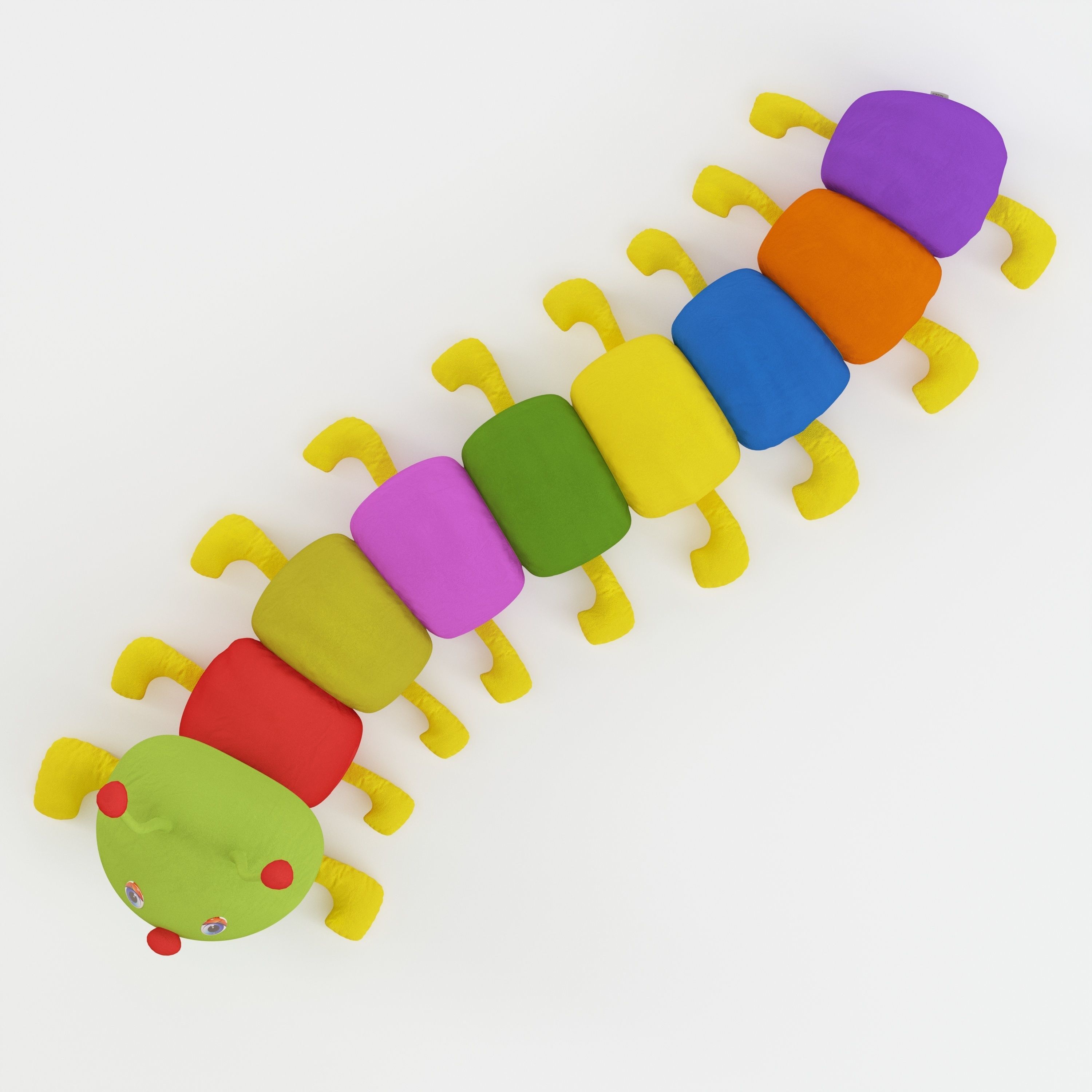 Fluffy Caterpillar Soft Toy 3D model_6