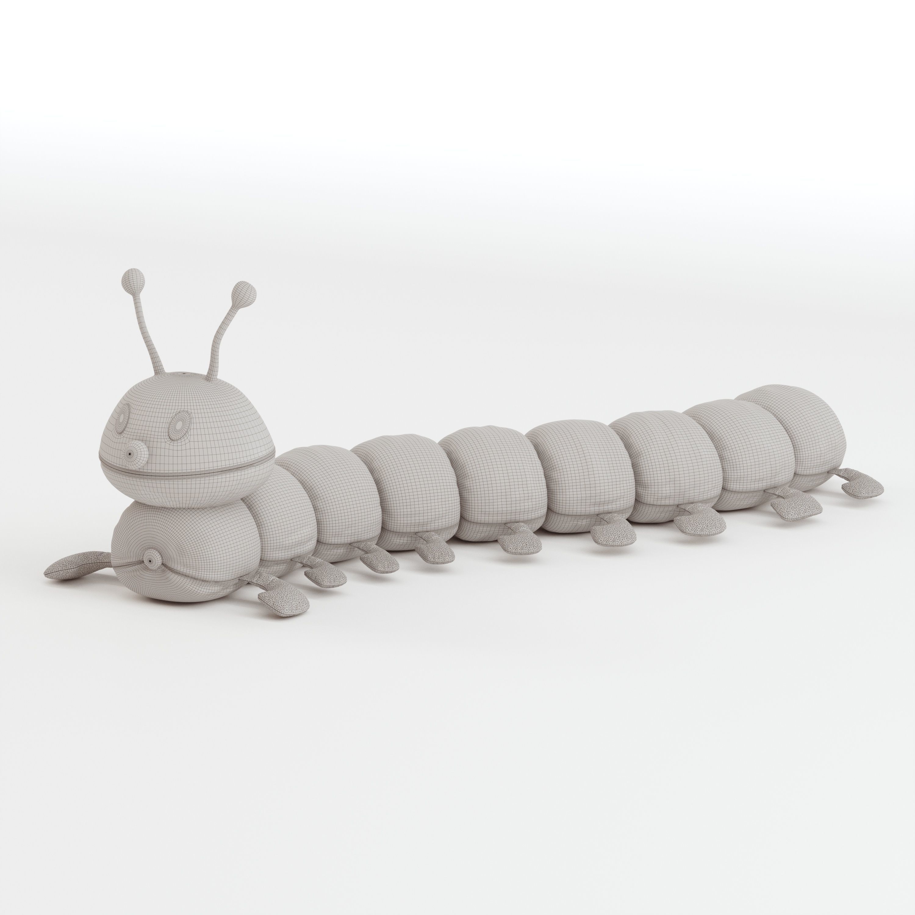 Fluffy Caterpillar Soft Toy 3D model_12