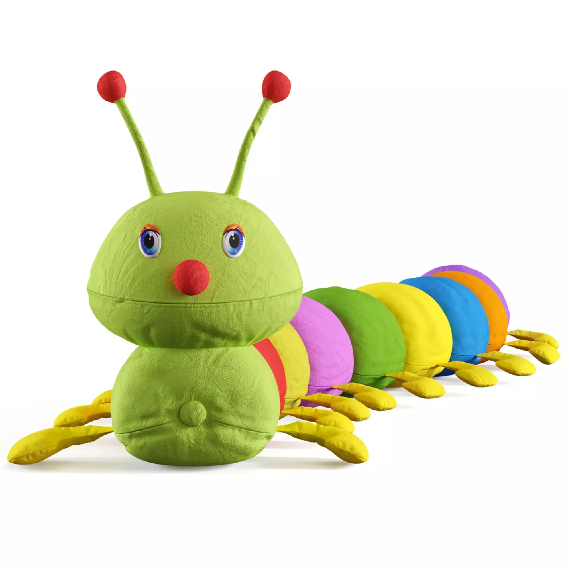 Fluffy Caterpillar Soft Toy 3D model_0