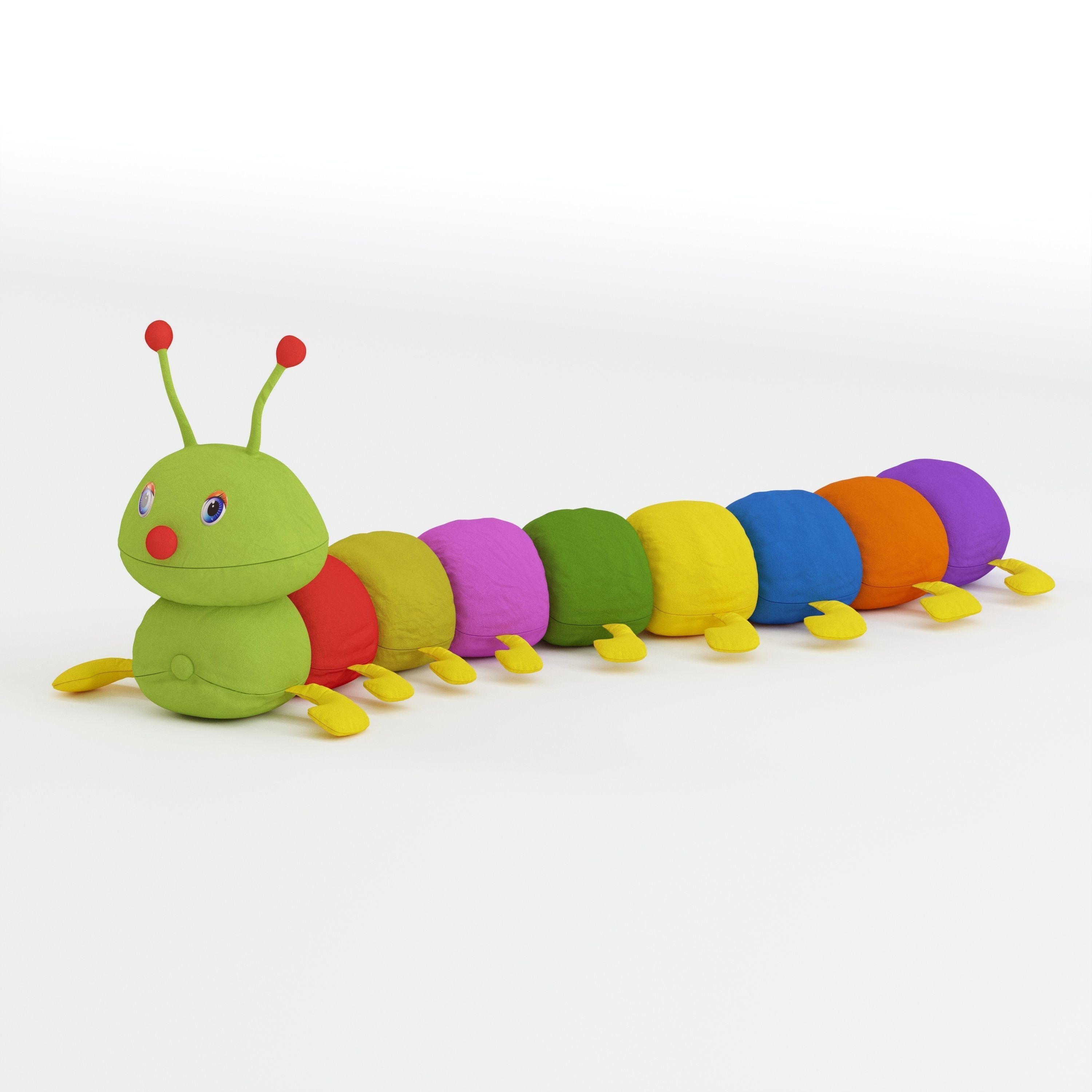 Fluffy Caterpillar Soft Toy 3D model_11