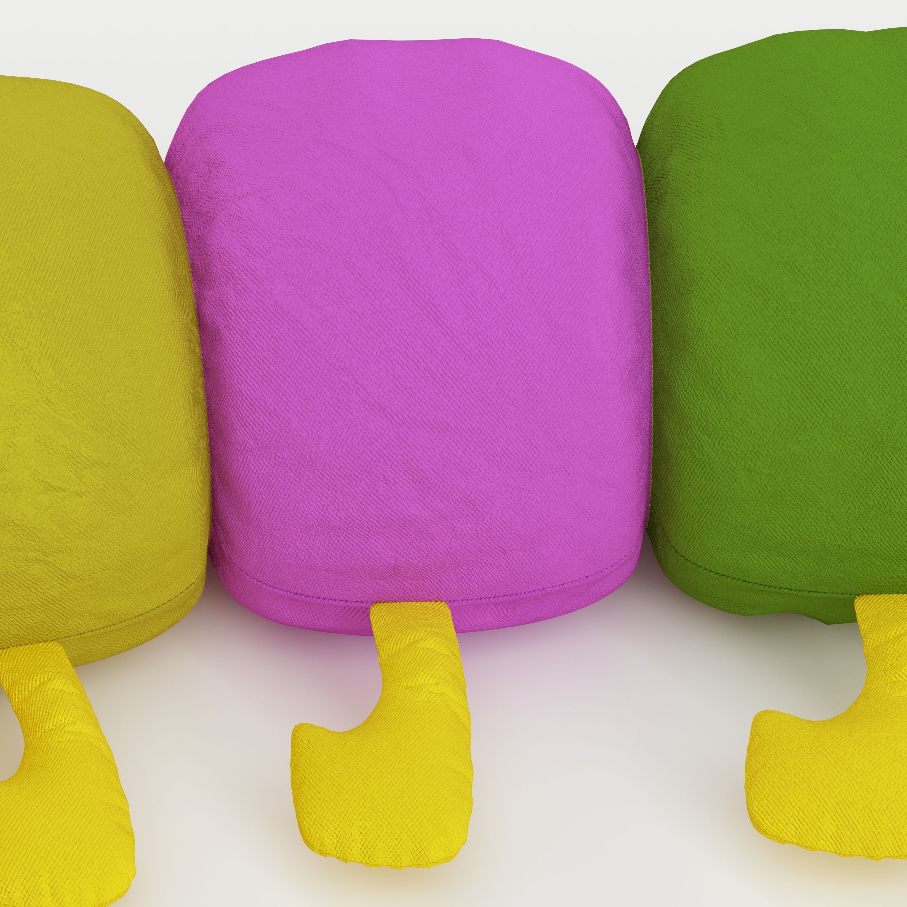 Fluffy Caterpillar Soft Toy 3D model_10
