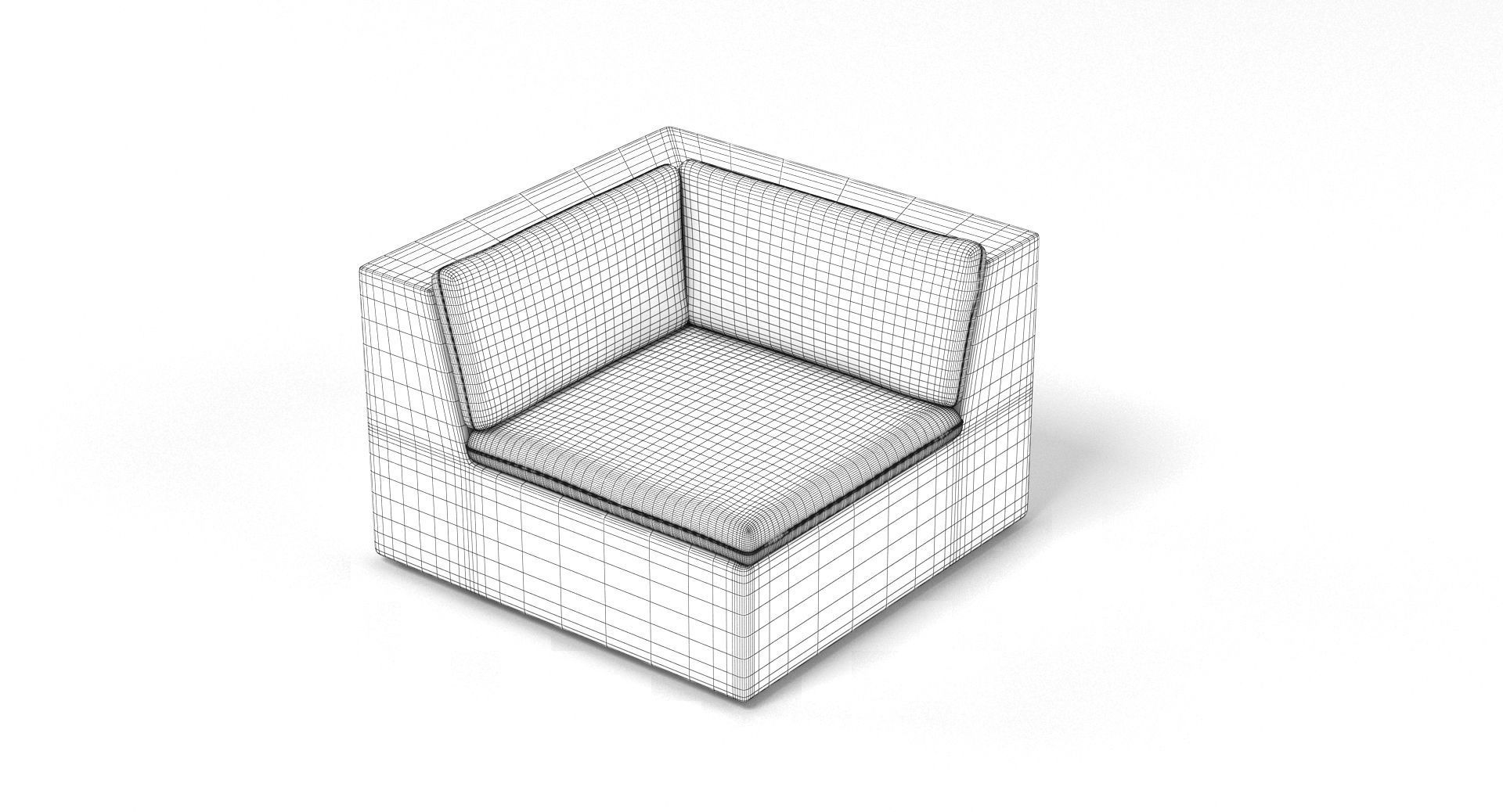 Dedon Lou Modular Rattan Garden Furniture Collection 3D model_11