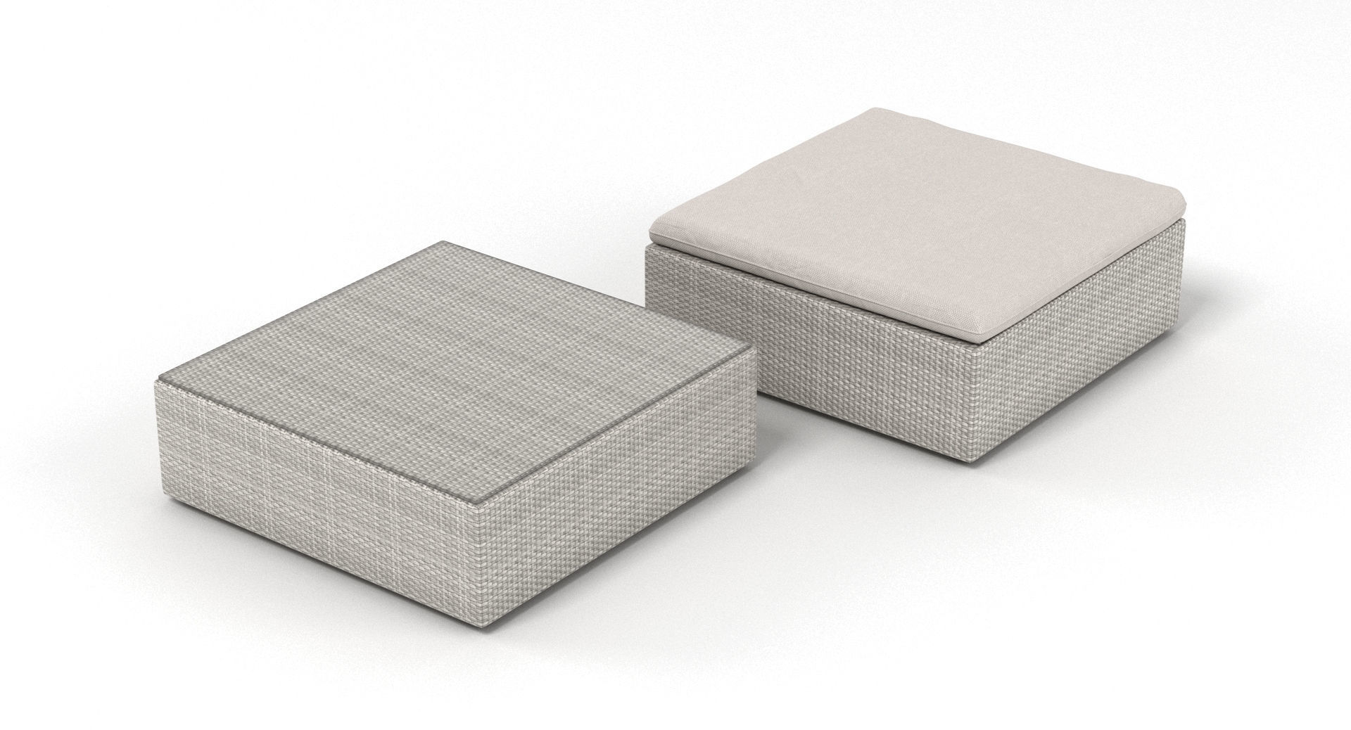 Dedon Lou Modular Rattan Garden Furniture Collection 3D model_15