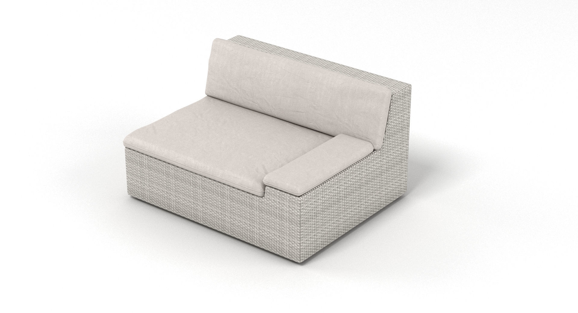 Dedon Lou Modular Rattan Garden Furniture Collection 3D model_8