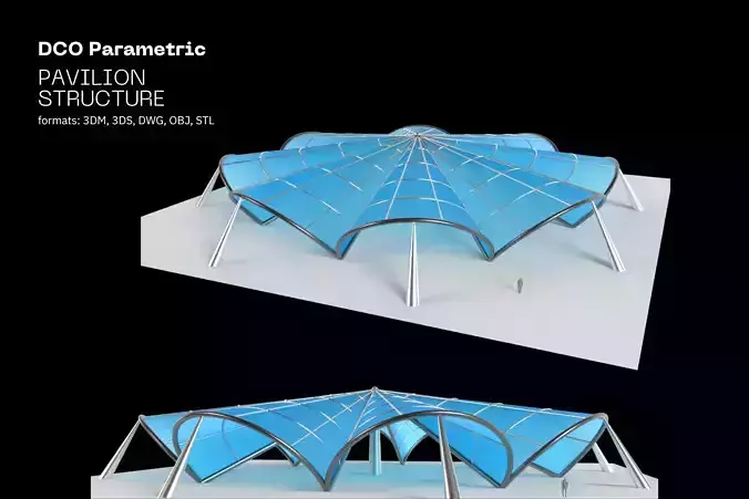 Architectural Pavilion Structure 7 sides 3D model