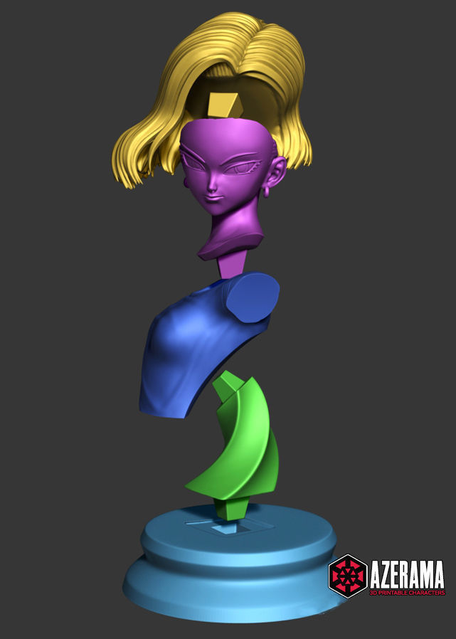 ANDROID 18 Bust STL Ready for 3D Printing 3D print model_4