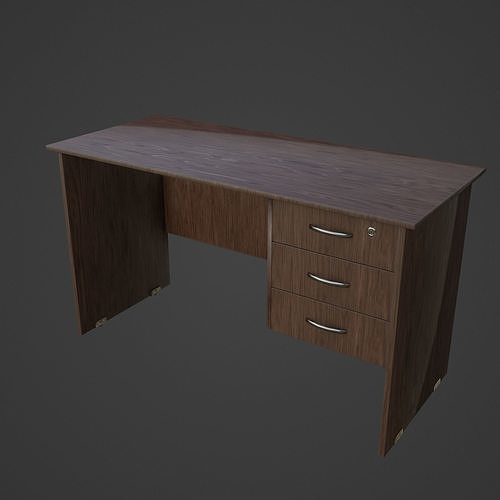 Lowpoly Table office desk with drawers Low-poly 3D model