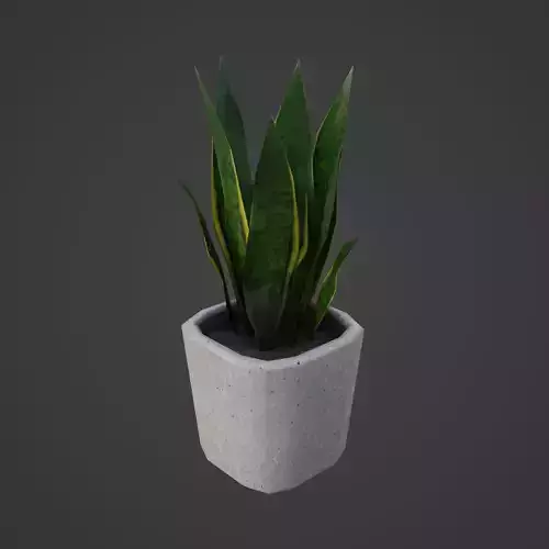 Lowpoly Plant in concrete pot