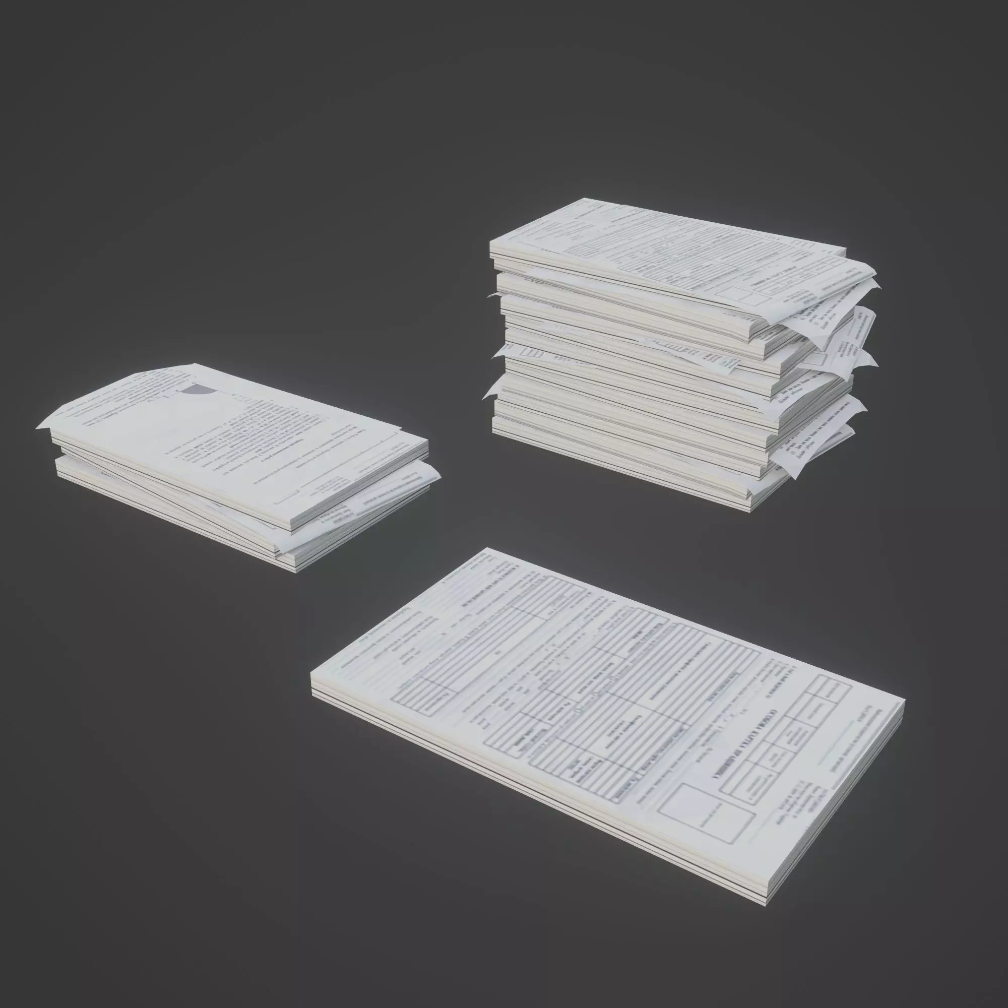Paper Stacks Free low-poly 3D model_0