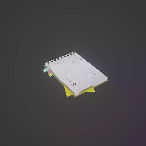 Gameready Notebook notepad Low-poly 3D model