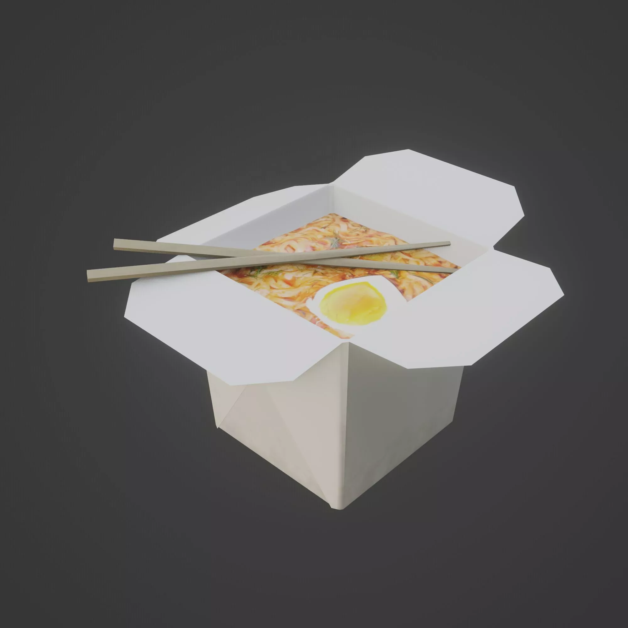 Gameready box of wok Free low-poly 3D model