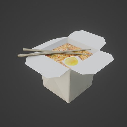 Gameready box of wok Free low-poly 3D model