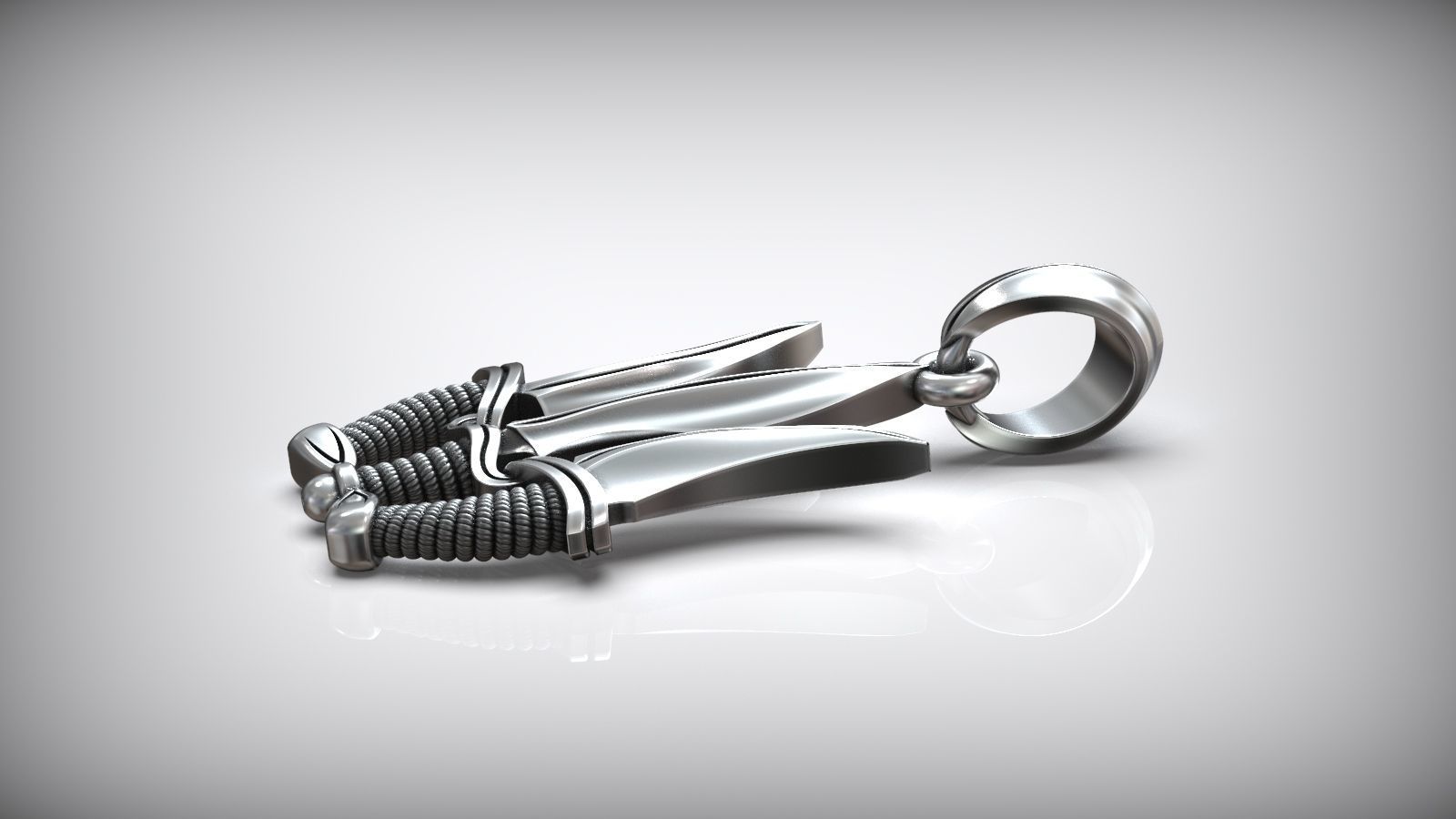 Trident Sword Ukrainian Symbol Amulet 3D print model_6