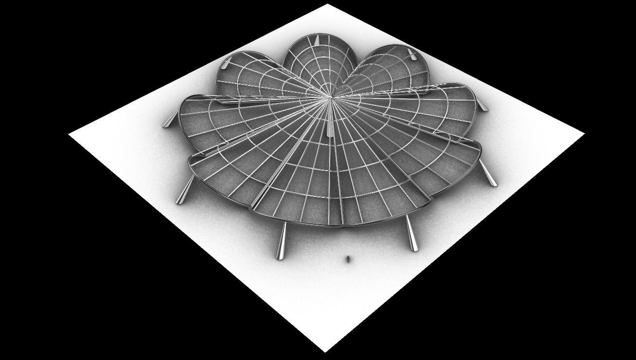 Architectural Pavilion Structure 7 sides 3D model_22