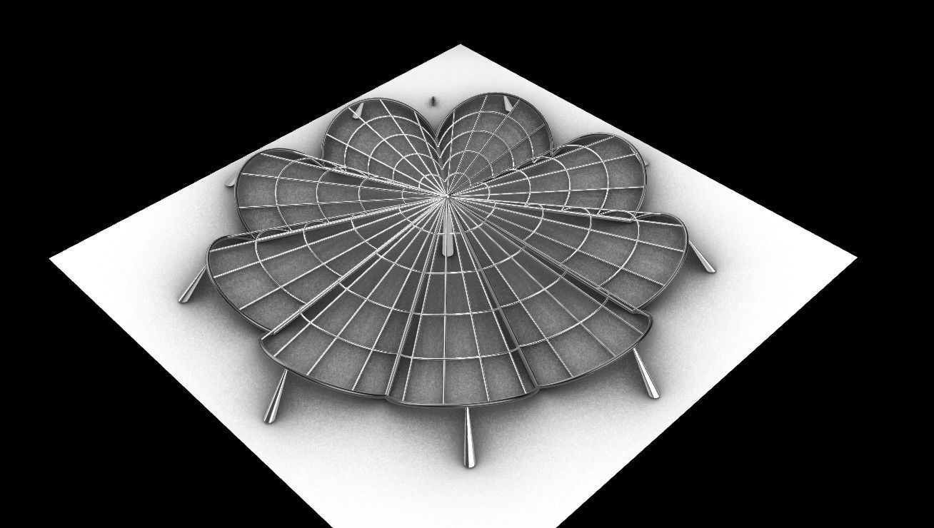 Architectural Pavilion Structure 7 sides 3D model_17