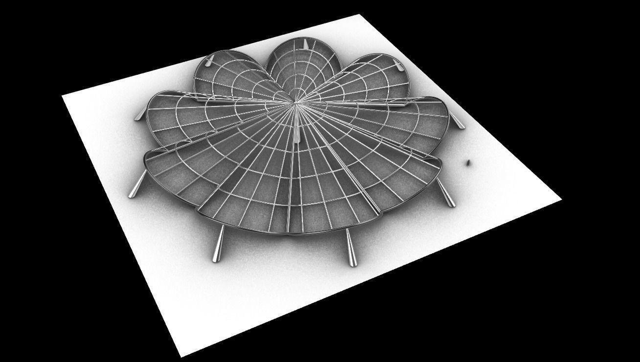 Architectural Pavilion Structure 7 sides 3D model_20