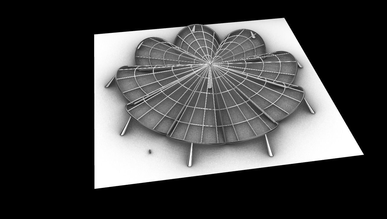 Architectural Pavilion Structure 7 sides 3D model_13