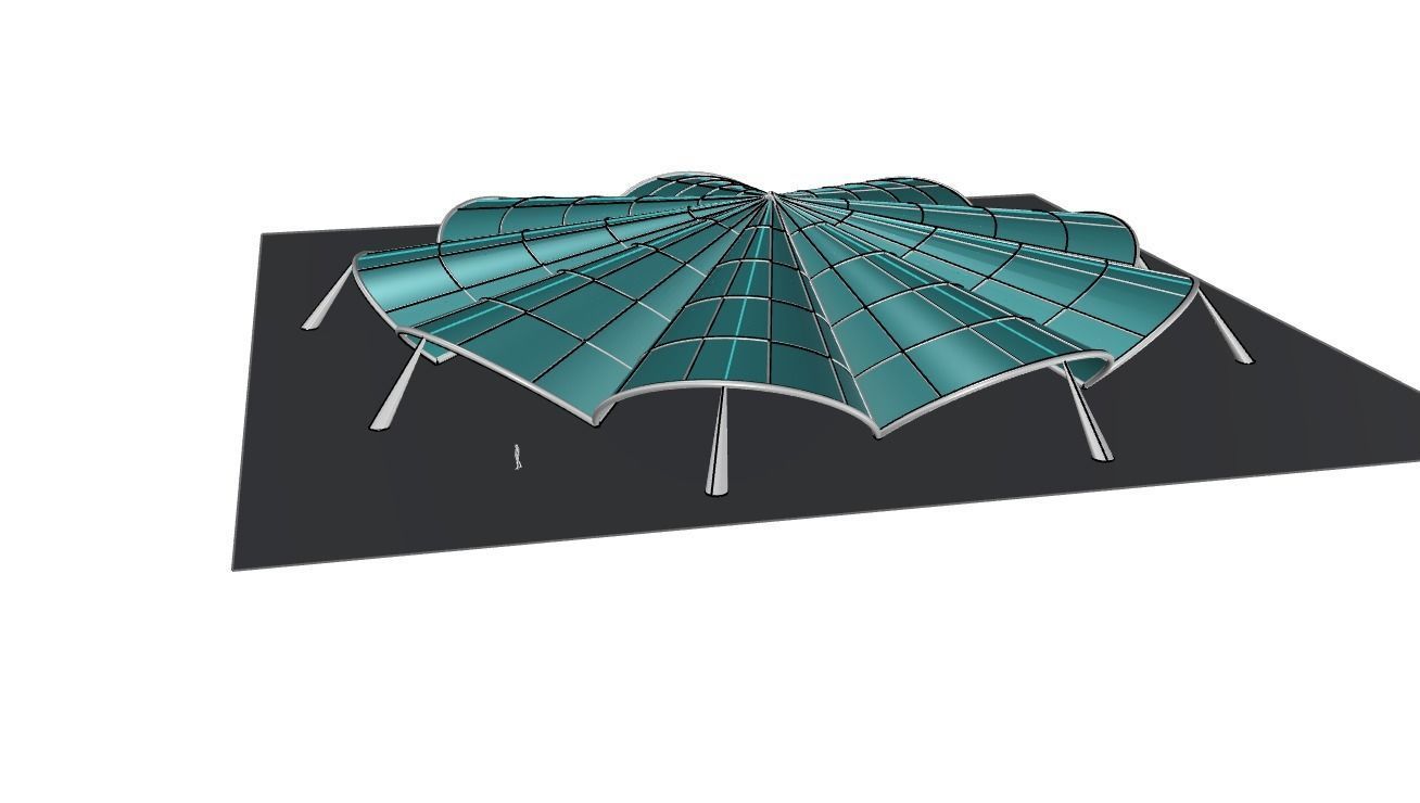 Architectural Pavilion Structure 7 sides 3D model_23