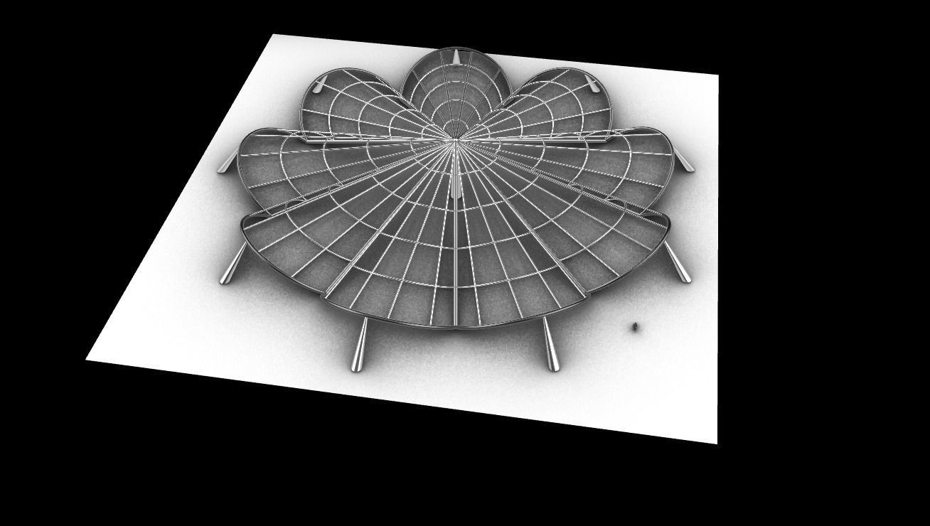 Architectural Pavilion Structure 7 sides 3D model_21