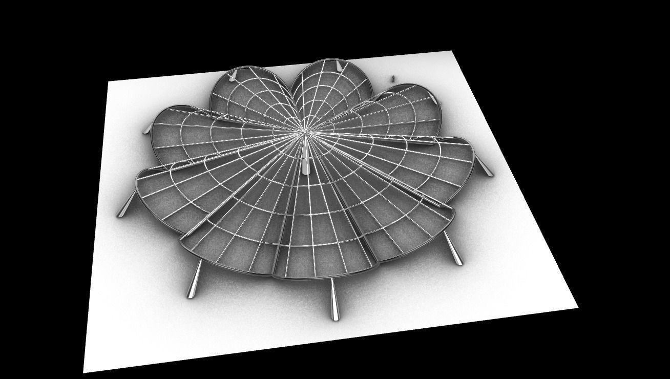 Architectural Pavilion Structure 7 sides 3D model_18