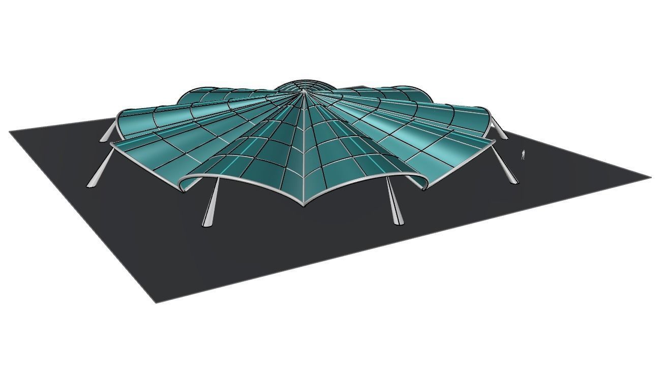 Architectural Pavilion Structure 7 sides 3D model_30