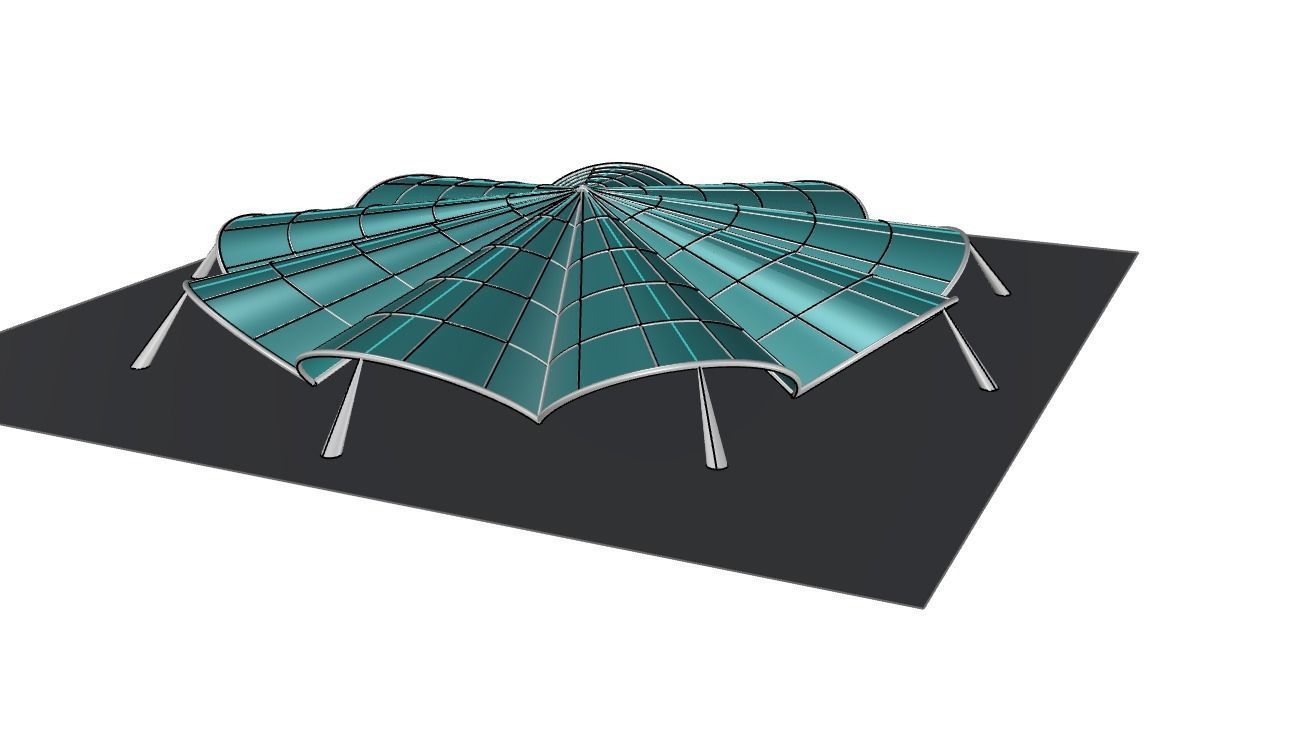 Architectural Pavilion Structure 7 sides 3D model_29