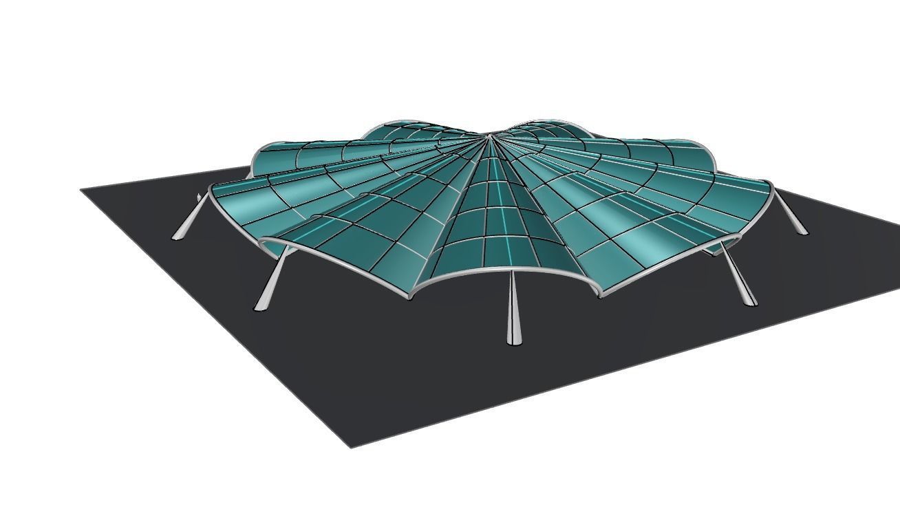 Architectural Pavilion Structure 7 sides 3D model_25