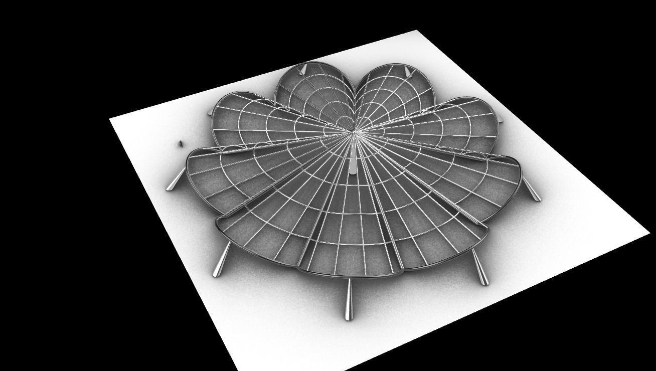 Architectural Pavilion Structure 7 sides 3D model_15