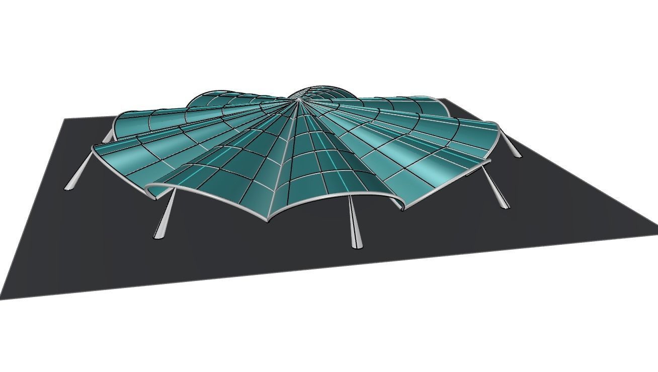 Architectural Pavilion Structure 7 sides 3D model_28
