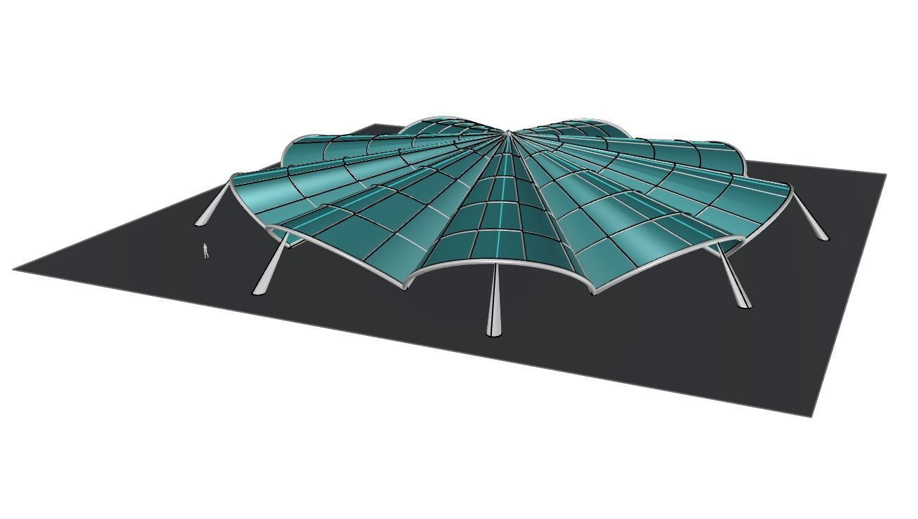 Architectural Pavilion Structure 7 sides 3D model_24