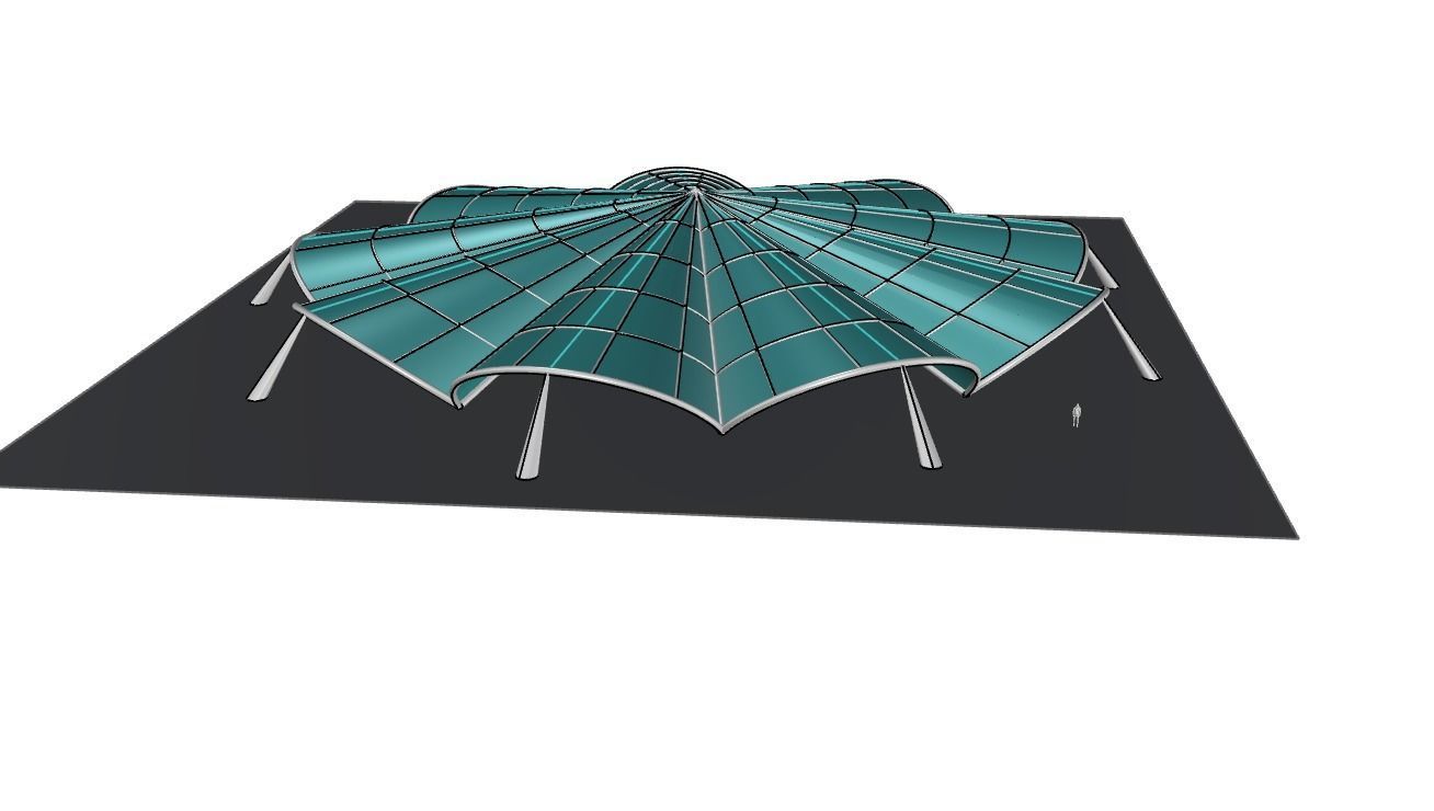 Architectural Pavilion Structure 7 sides 3D model_31