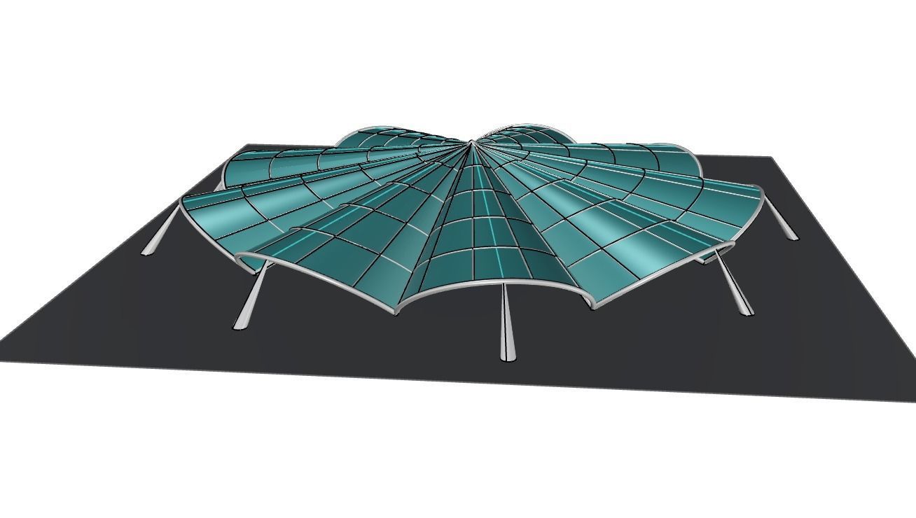 Architectural Pavilion Structure 7 sides 3D model_26