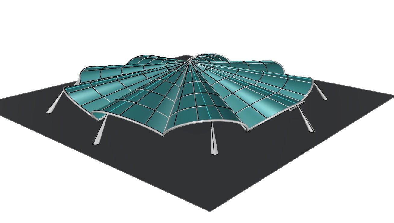 Architectural Pavilion Structure 7 sides 3D model_27